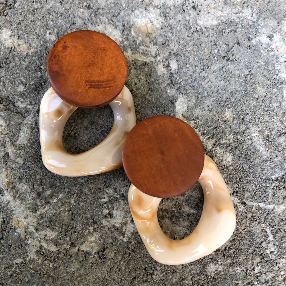 NEW Wood and Acrylic Earrings - Picture 4 of 4